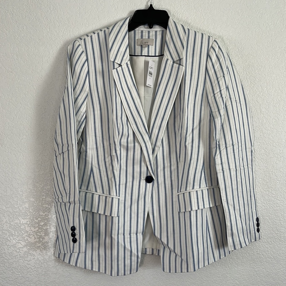 LOFT Striped Modern Blazer | 12 - Picture 6 of 11
